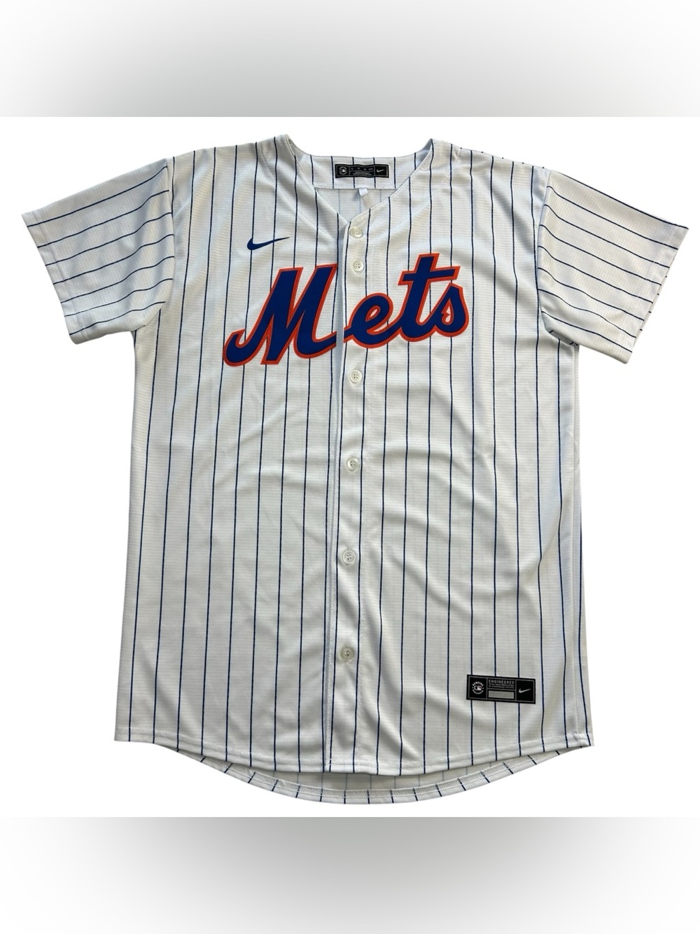 Nike New York Mets MLB Youth XL 18/20 Home Pinstripe Jersey White/Blue Blank